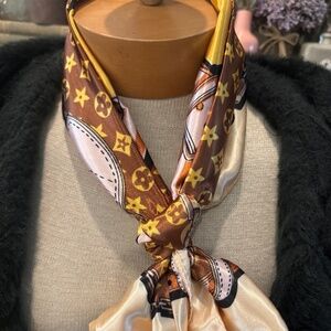 NWT DESIGNER Inspired TWILLY Mixed MONOGRAM Luxury NECK BAG SCARF Fashion